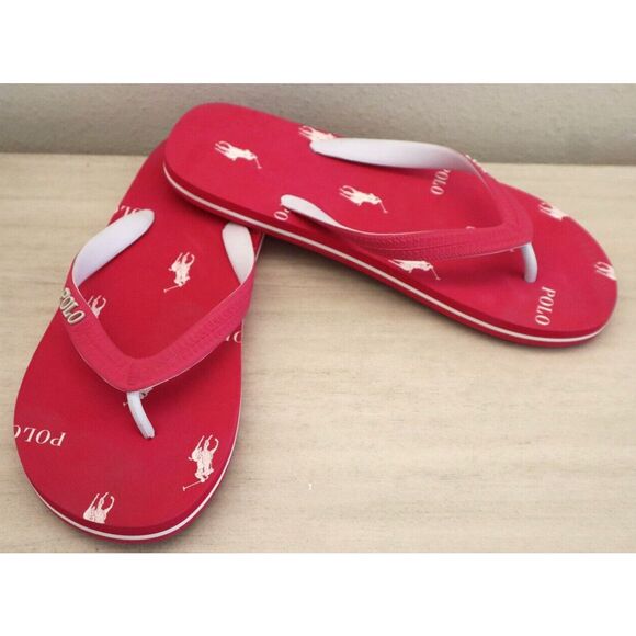 Polo Ralph Lauren Women’s Sz 9B Pink Whittlebury Flip Flops - Picture 1 of 10